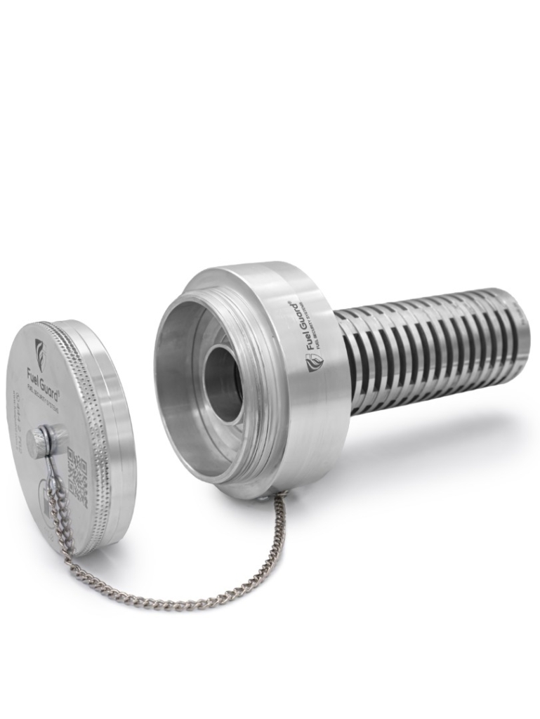 Fuel Guard FG-001 Ø120 İş Makinası Yakıt Boğazı Güvenlik Kilidi – Alüminyum Anti-Sifon Yakıt Koruma Aparatı