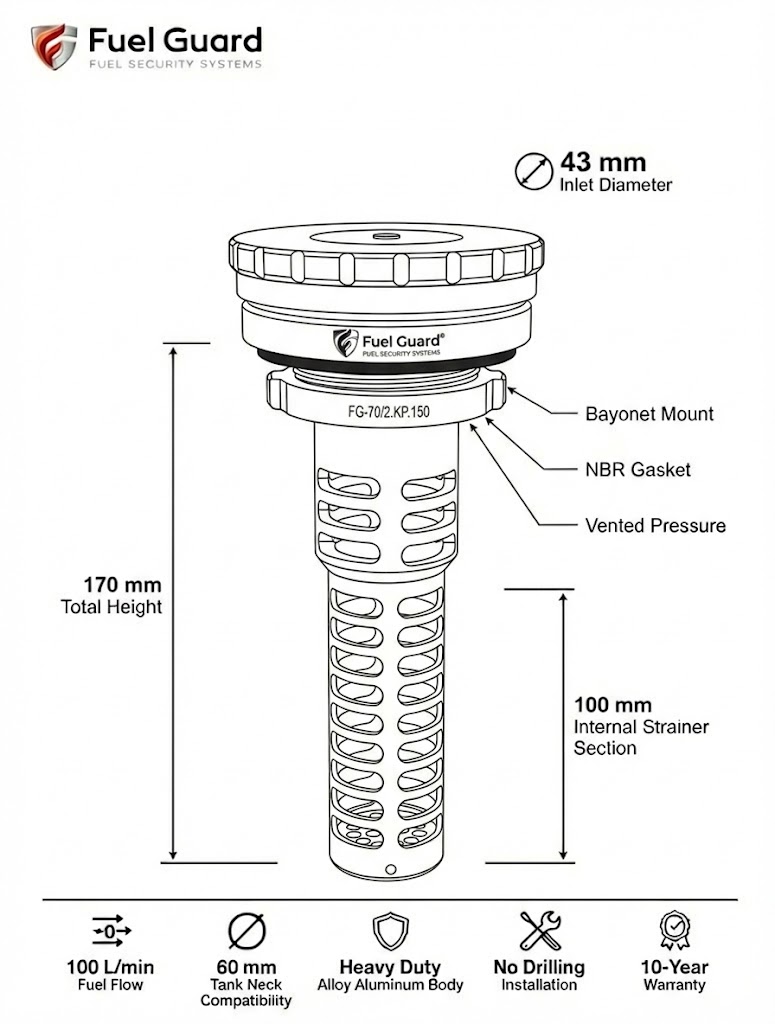 FG-70/2.DT.KP.175 ALUMINUM CAP Technical Detail - FuelGuard