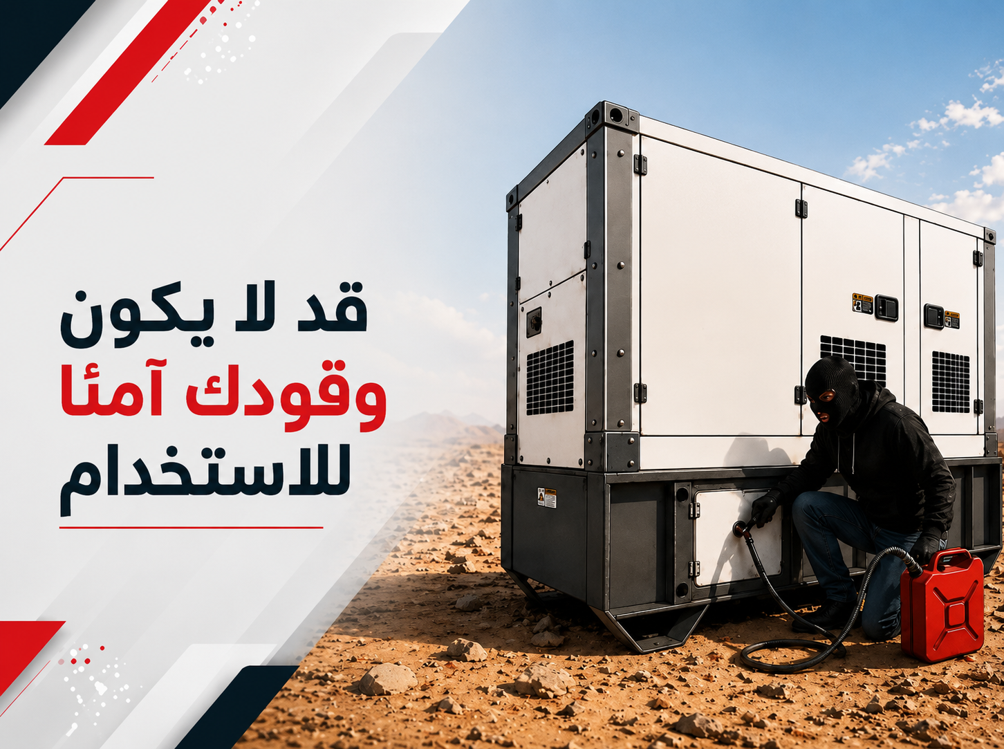 خزانات ديزل المولدات<br>عرضة لمحاولات السرقة