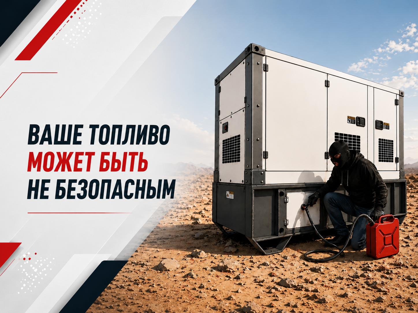 Дизельные баки генераторов<br>подвержены попыткам хищения