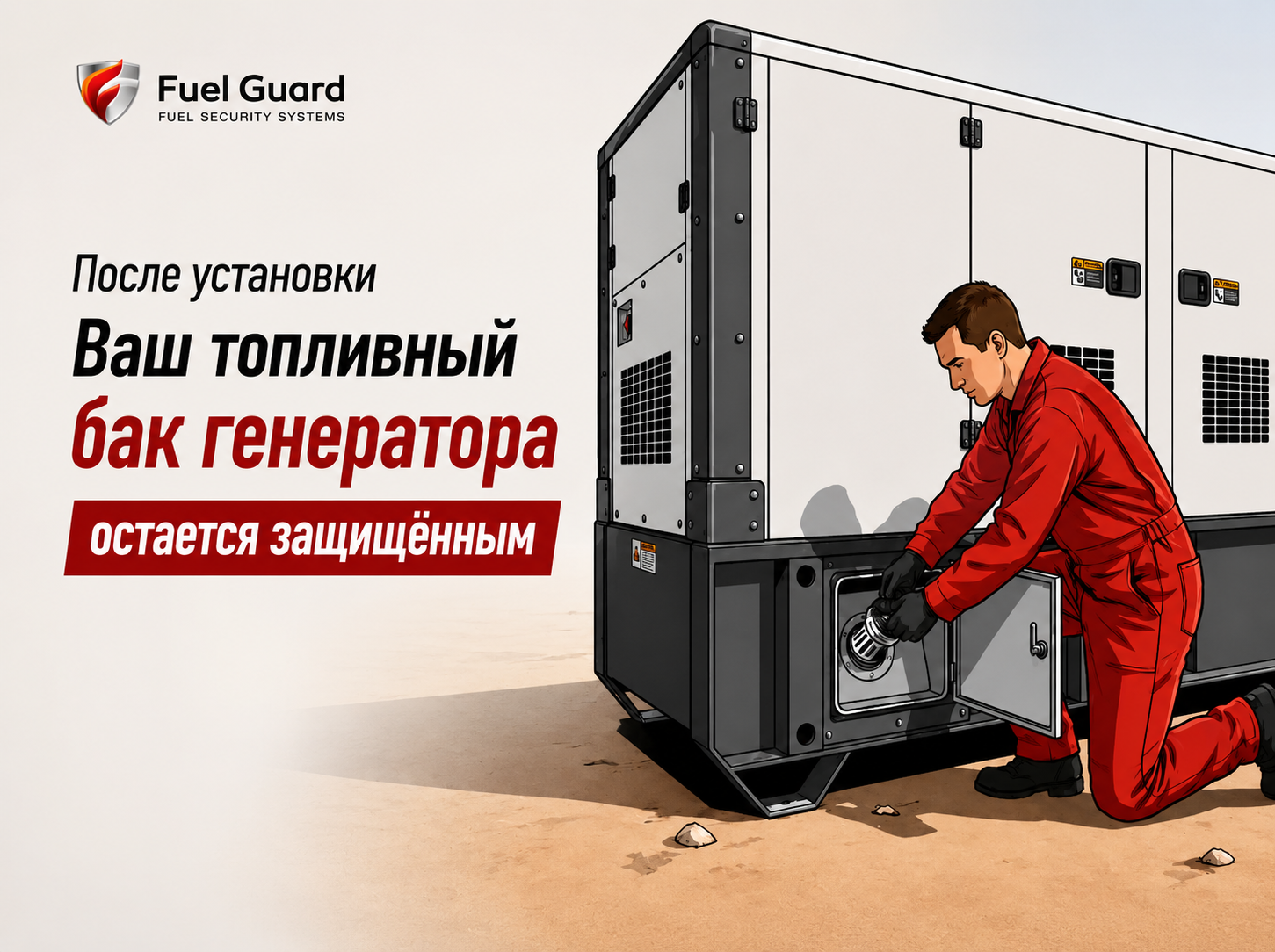 Противосливное устройство Fuel Guard<br>профессионально устанавливается в заливную горловину топливного бака генератора