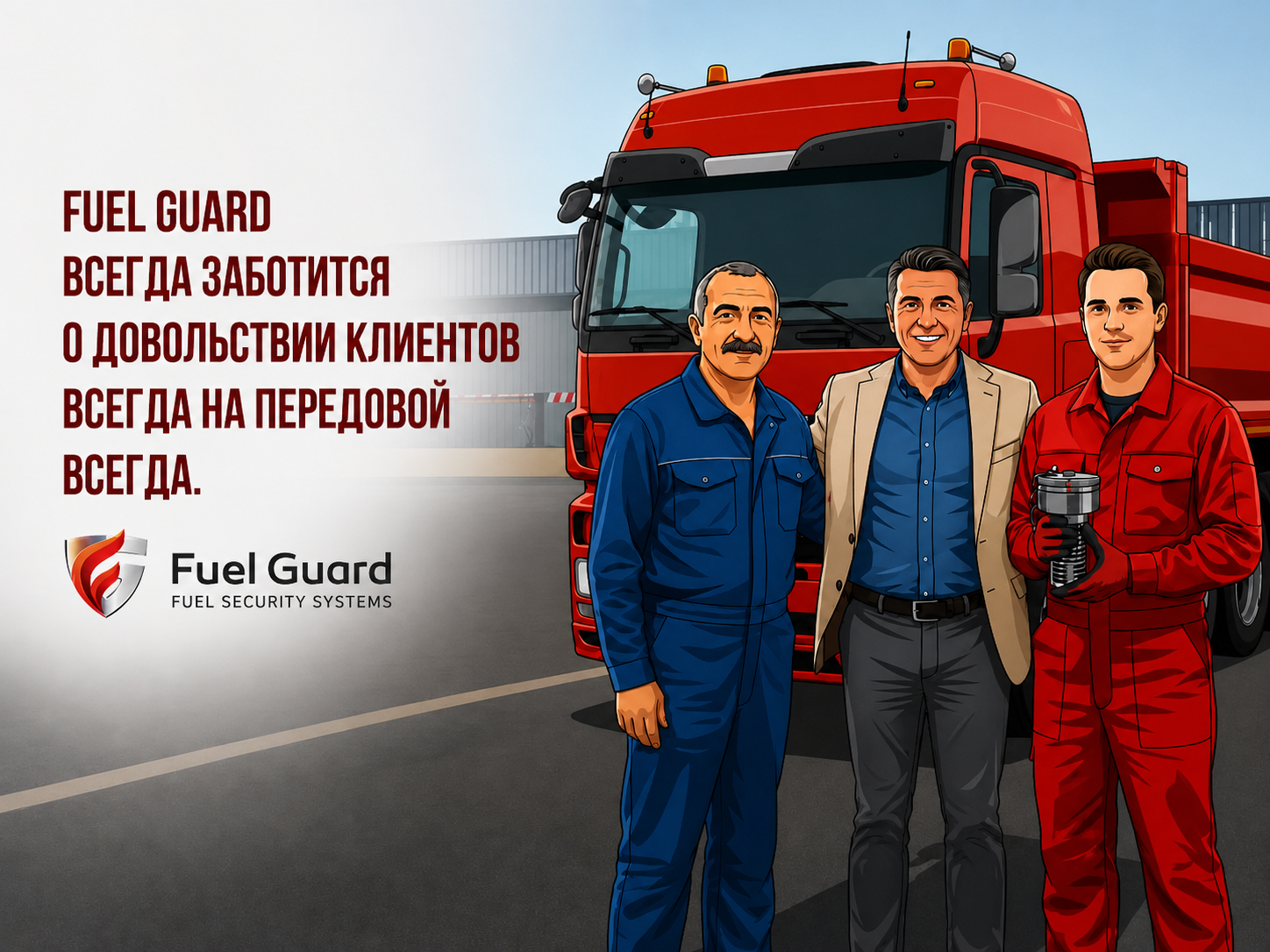 Fuel Guard уделяет приоритетное внимание удовлетворенности клиентов в автопарках грузовиков и пикапов