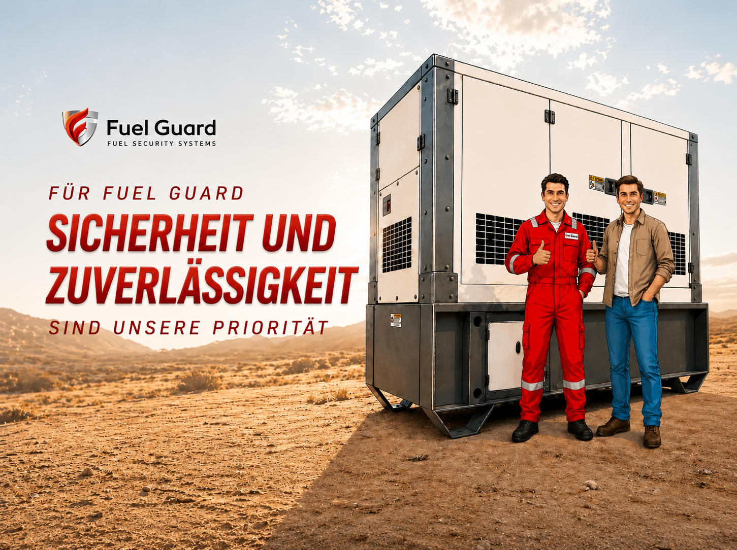 Fuel Guard, in Generatoren <br>bietet einen Kraftstoffsicherheitsdienst, der die Kundenzufriedenheit in den Vordergrund stellt